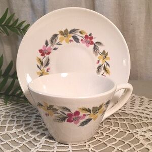 Vintage Floral Teacup And Saucer Set